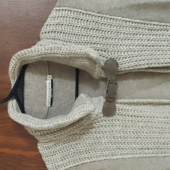 Chiaramente Italian Wool Blend Blown Long Buckle Front Cardigan  Pockets Sz Sm - Picture 3 of 11